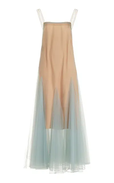 Kamperett Camille Layered Dress In Light Blue