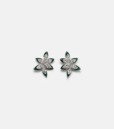 Kamyen 18kt White Gold Earrings With Diamonds In Metallic