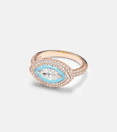 Kamyen Marquise Eye 18kt Rose Gold Pinky Ring With Diamonds