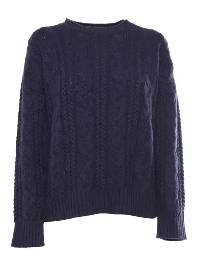 Kangra Braided Crewneck Sweater In Blue