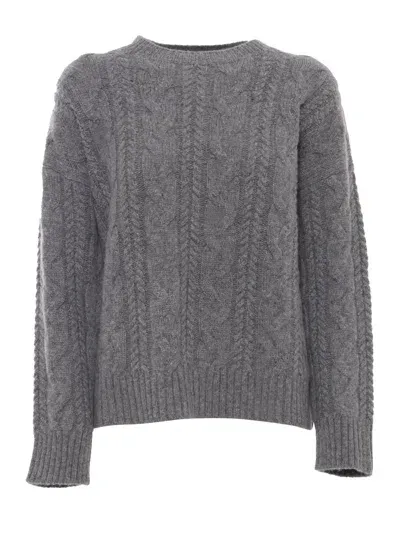 Kangra Braided Crewneck Sweater In Grey