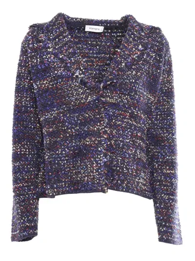 Kangra Chanel Effect Knitted Blazer In Blue