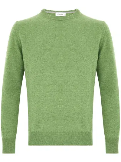 Kangra Crew Neck Sweater In Wool And Cashmere In Green