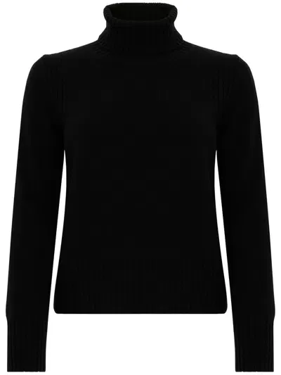 Kangra High-neck Cashmere And Wool Sweater In Black