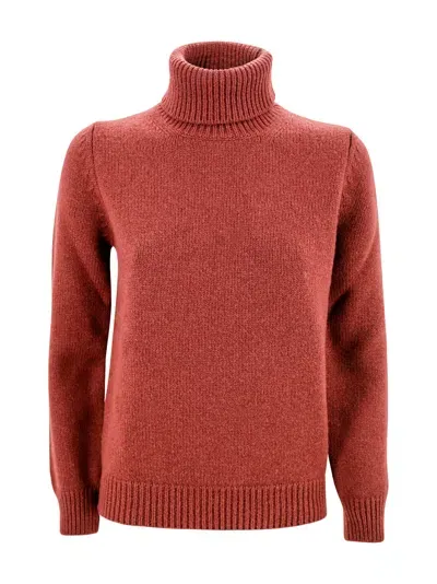 Kangra Ribbed Turtleneck Jumper In Coccio