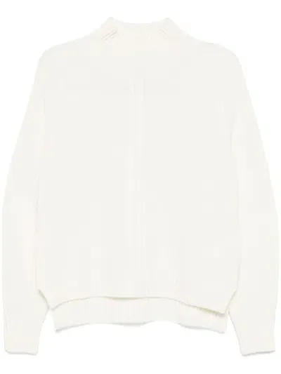 Kaos Cable-trim Sweater In Neutrals