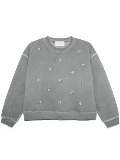 Kaos Crystal-embellished Sweatshirt In Grey