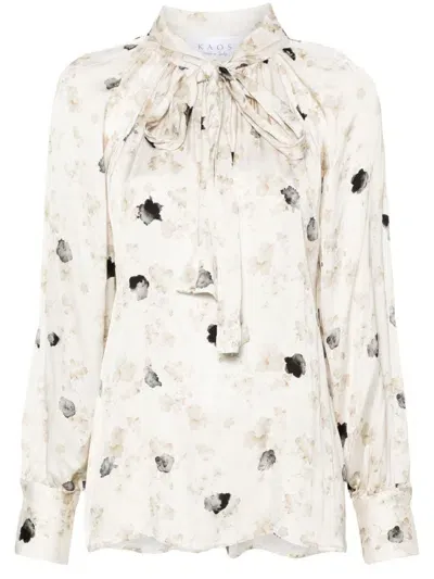 Kaos Floral-print Blouse In Neutrals