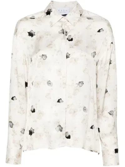 Kaos Floral-print Shirt In White