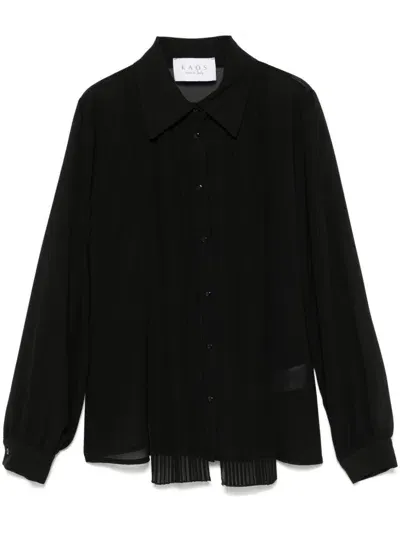 Kaos Pleat-detail Shirt In Black