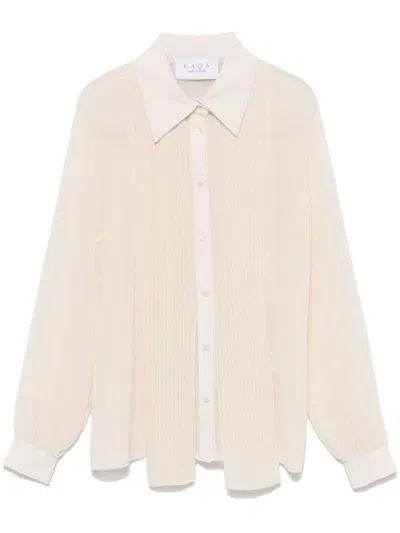 Kaos Pleat-detail Shirt In Neutrals