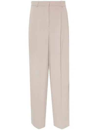 Kaos Pleat-detailing Trousers In Neutrals