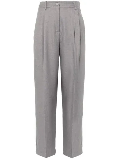 Kaos Pleated Tailored Trousers In Grey