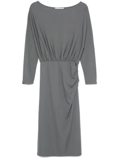 Kaos Ruched Midi Dress In Grey