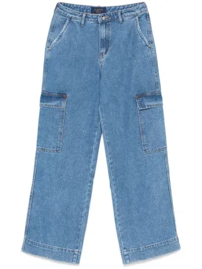 Kaos Straight-leg Cargo Jeans In Blue