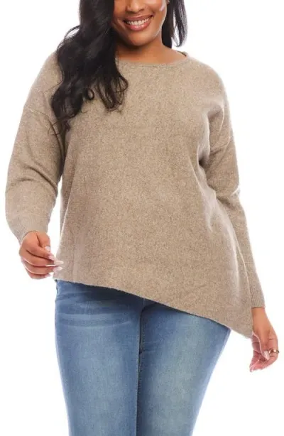 Karen Kane Asymmetric Sweater In Earth