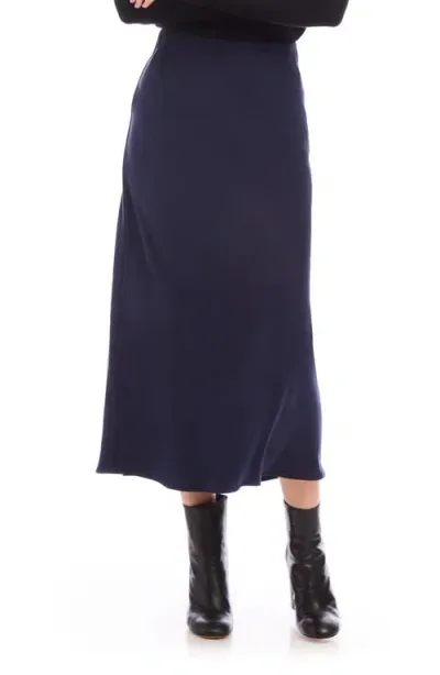 Karen Kane Bias Cut Midi Skirt In Navy