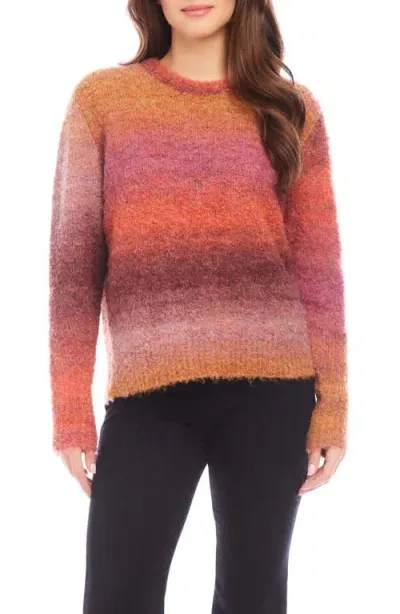 Karen Kane Ombre Boucle Sweater In Sunset