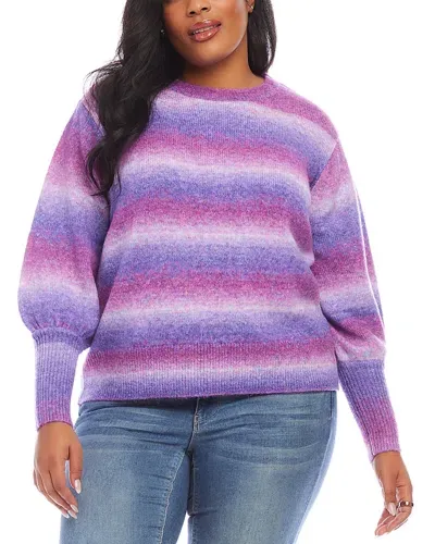 Karen Kane Plus Blouson Sweater In Lavender