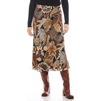 Karen Kane Print Bias Cut Midi Skirt