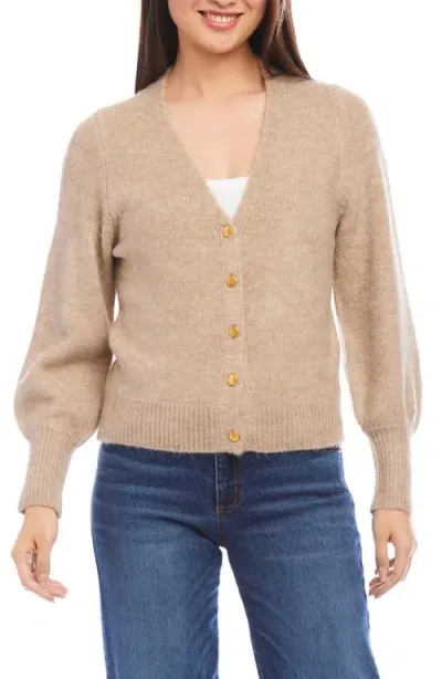 Karen Kane V-neck Cardigan In Oat