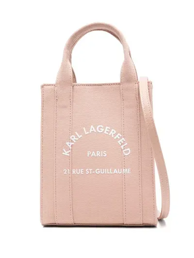 Karl Lagerfeld Canvas Tote Bag In Rosa