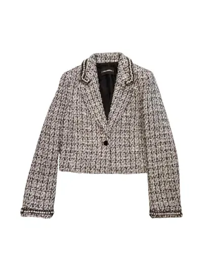 Karl Lagerfeld Embellished Tweed Jacket In Multi