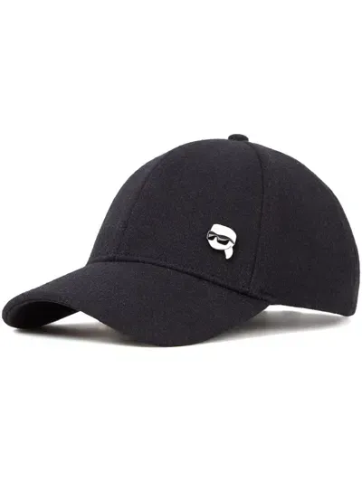 Karl Lagerfeld Ikonik 2.0 Baseball Cap In Black