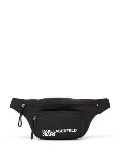 Karl Lagerfeld Jeans Utility Coated Belt Bag In Black