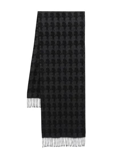 Karl Lagerfeld Schal Aus Karl-jacquard In Schwarz