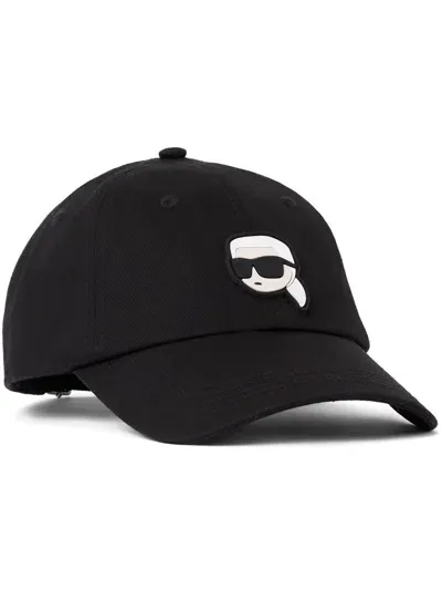 Karl Lagerfeld K/ikonik 2.0 Baseball Cap In Black