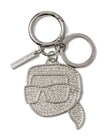 Karl Lagerfeld K/ikonik 2.0 Keychain In Silver