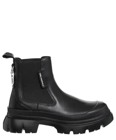 Karl Lagerfeld K/ikonik Trekka Max Ankle Boots In Black