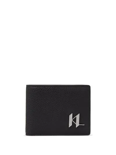 Karl Lagerfeld K/plak Bi-fold Leather Wallet In 999