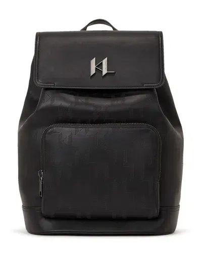 Karl Lagerfeld K/plak Perforated Backpack In 999