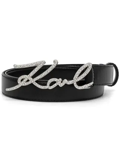 Karl Lagerfeld K/signature Belt In Black