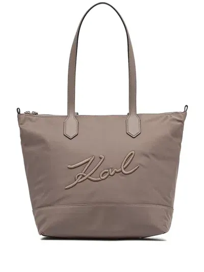 Karl Lagerfeld K/signature Tote Bag In Nude