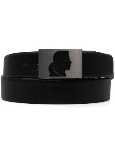 Karl Lagerfeld Leather Belt In Black