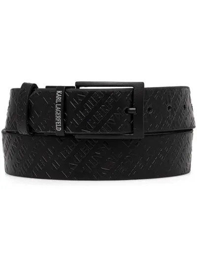 Karl Lagerfeld Logo Belt In Black