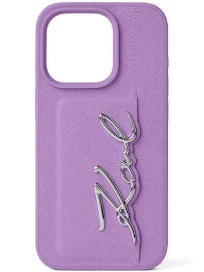 Karl Lagerfeld Logo-engraved Case In Purple