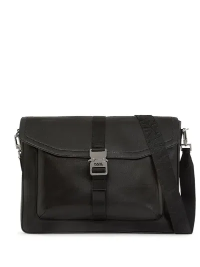 Karl Lagerfeld Logo-engraved Laptop Bag In Black