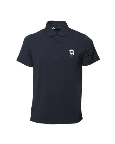 Karl Lagerfeld Rubber Karl Patch Polo In Black