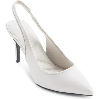 Karl Lagerfeld Paris Rosalyn Slingback Pointed Toe Pump In Soft White