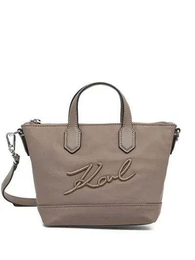 Karl Lagerfeld Small K/signature Tote Bag In Grau