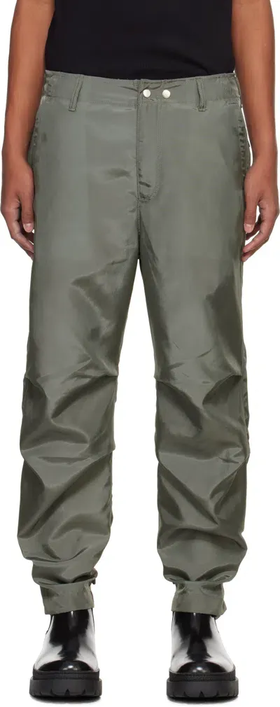 Karmuel Young Gray Biker Trousers In Silver