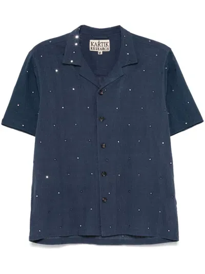 Kartik Research Rhinestone-embellished Shirt In Blue