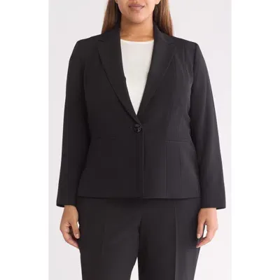 Kasper Paneled Seam One-button Blazer In Black