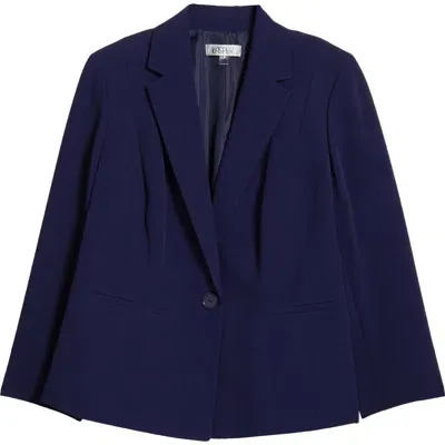 Kasper Paneled Seam One-button Blazer In Blue