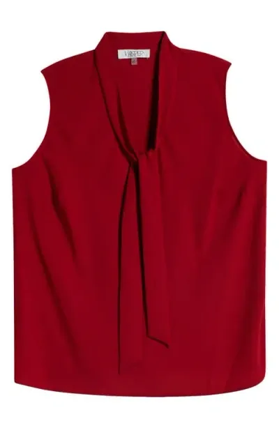 Kasper Tie Front Sleeveless Top In Red