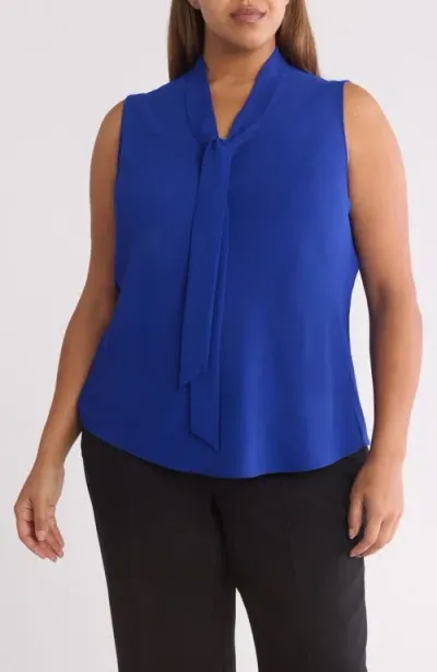 Kasper Tie Front Sleeveless Top In Royal